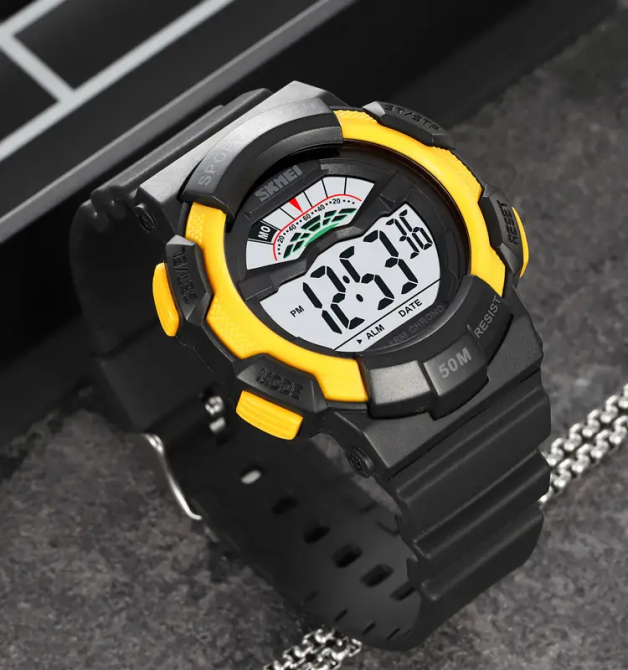 Мужские спортивные часы Skmei 2153 (Черные с желтым) Винница - изображение 6