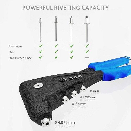 Заклепувальний ключ S&R 284302902 Профі в наборі із заклепками Одеса - фото 6