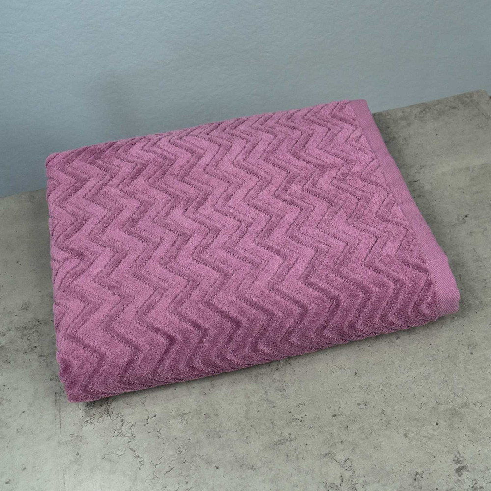 Набор махровых полотенец Жаккардовых с велюром 3шт GM Textile 40x70см, 50x90см, 70x140см 550г/м2 (Фиолетовый) Сумы - изображение 6