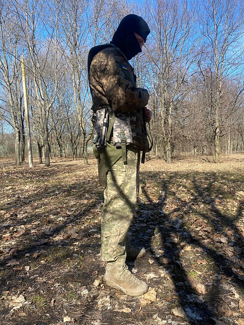 Тактичний каремат для сидіння з кріпленням на пояс швидкознімний 45×34, поджопник, сидіння Днепр - изображение 7