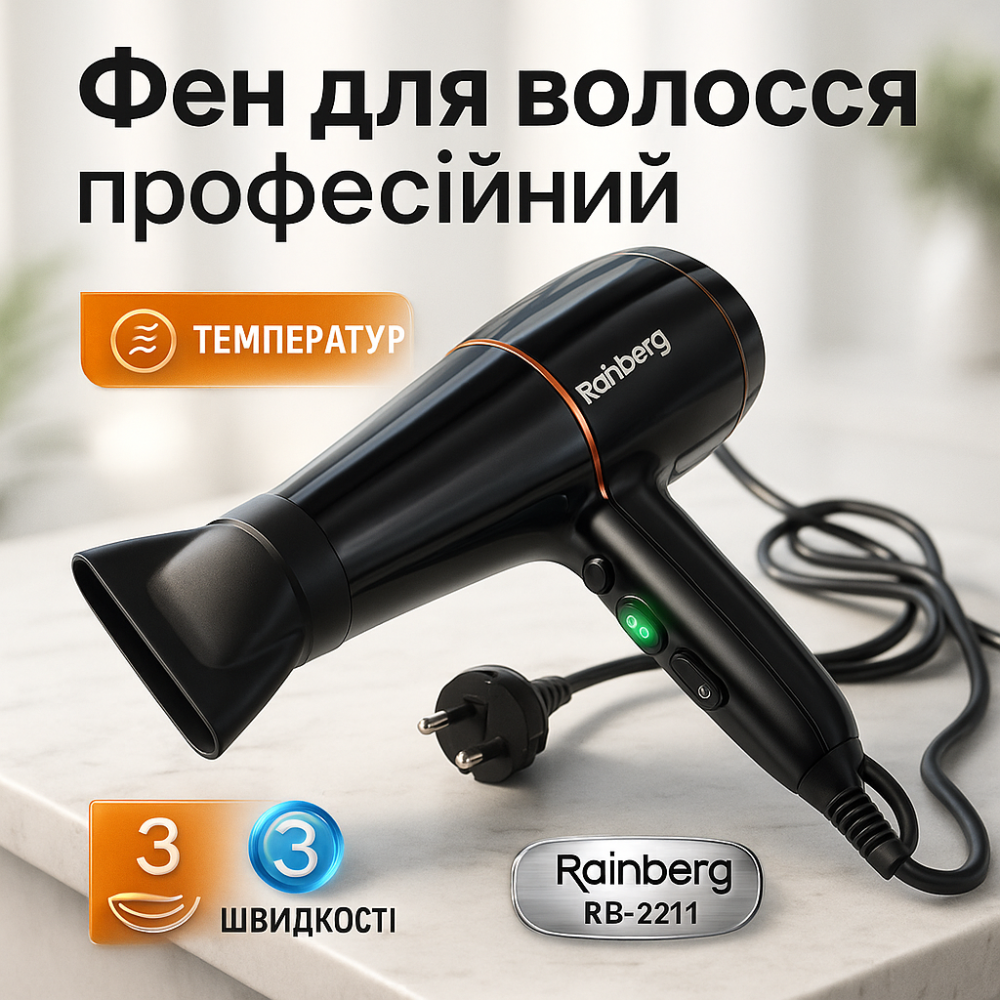 Фен для укладання будь-якого волосся, Фен для різних типів волосся Потужний AO-14 Львів - фото 16