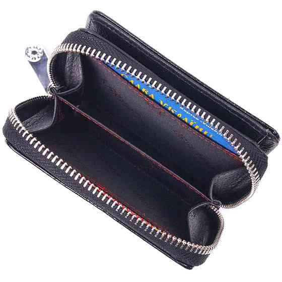 Лакований гаманець для жінок з монетницею на блискавці Чорний (KARYA) Київ