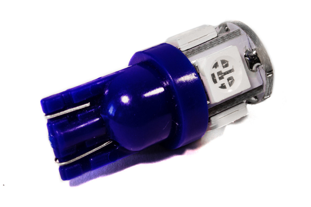 Светодиодная лампа AllLight T10 5 диодов 5050 W2,1x9,5d 12V BLUE Харьков - изображение 2