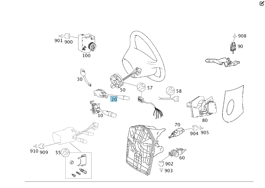 Mercedes-Benz  A1695450104 Підрульовий перемикач круїз-контролю та голосового управління A-class W169 B-class W245 A-class C169 Одесса - изображение 10