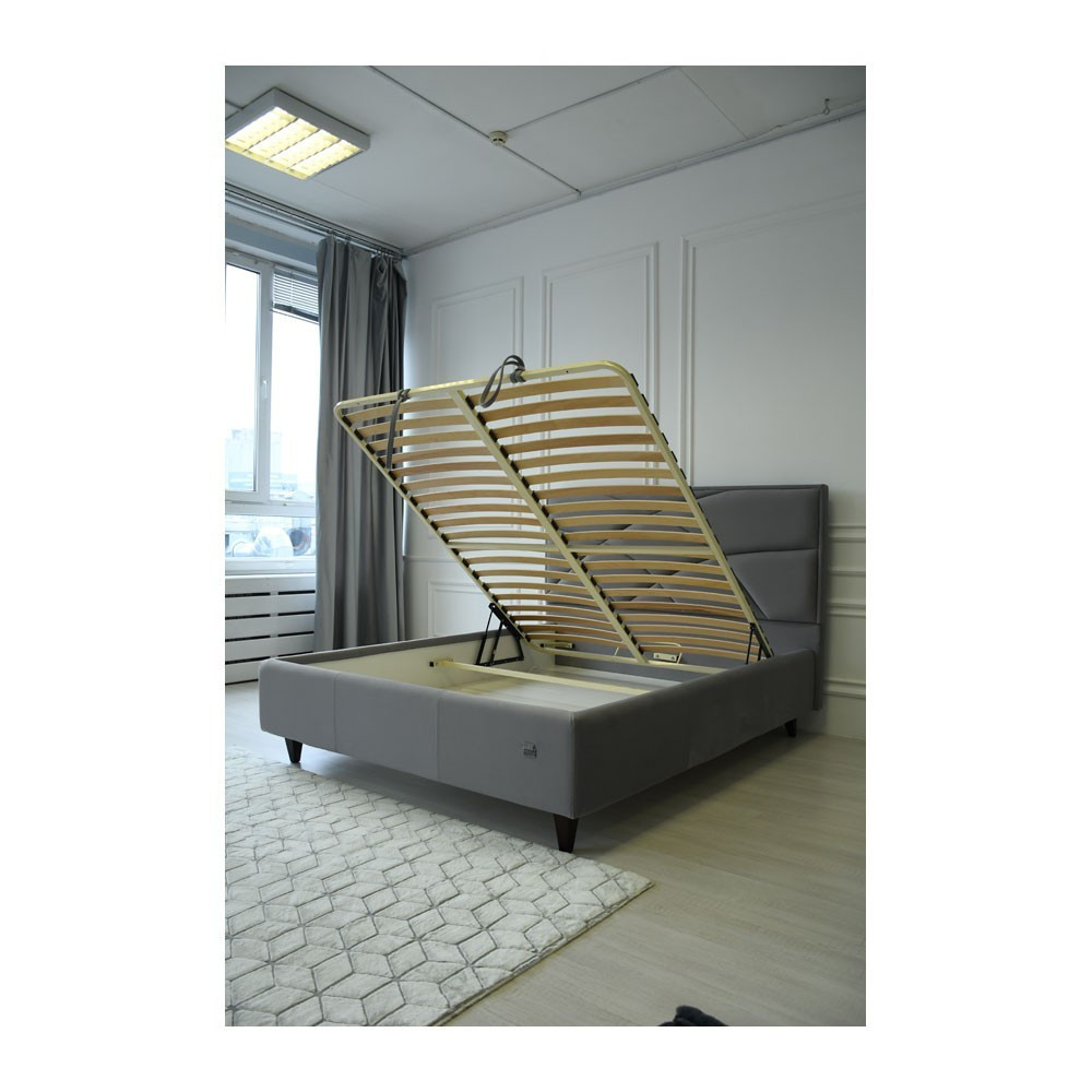 Ліжко NettaDesign Comfort з нішею для білизни на ніжках 180x190 сірий Київ - фото 8