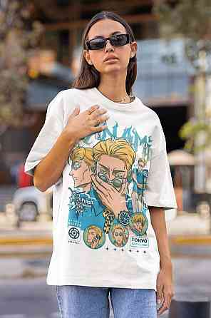 Футболка для мальчика аниме Магическая битва оверсайз (рост от 165 до 180 ) Черний AnimeJ1120m Днепр