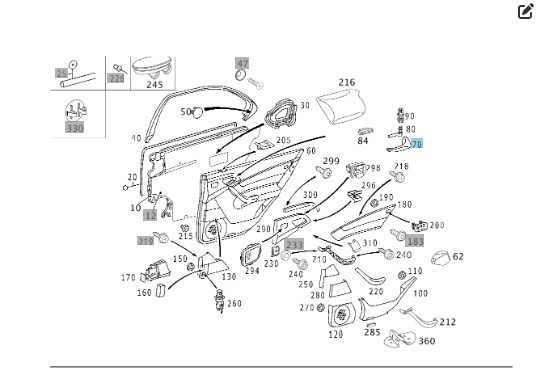 Mercedes-Benz  A2207660424 Внутрішня ручка відкриття правих дверей рестайлінг S-class short W220 S-class long V220 Одеса - фото 2