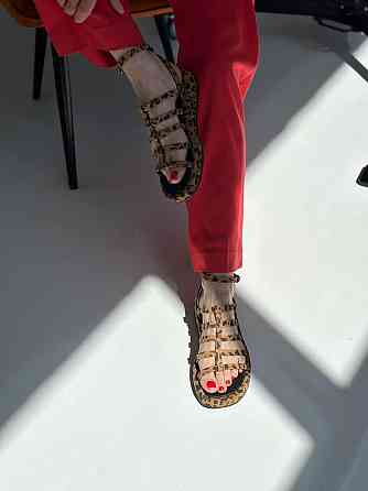 Olli Босоніжки жіночі леопардові літні замшеві OLLI Л-7/1-21113 з відкритим носком / Модні босо Коломыя