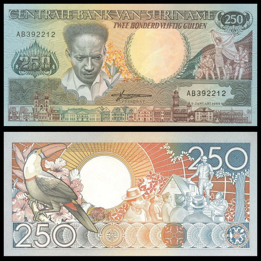 Суринам / Suriname 250 gulden 1988 Pick 134 UNC Полтава - изображение 1