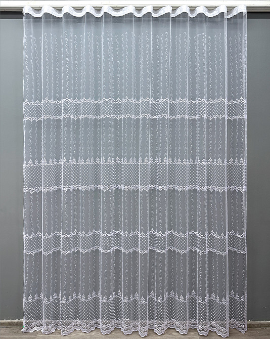 Тюль фатин з вишивкою колір холодний білий 1731т Київ - фото 8