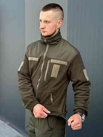 Якісна чоловіча тактична тепла кофта оливкового кольору тактична фліска для змійок Militari   WAR Львів