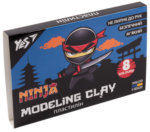 Пластилін 8 кол. 160 г "Yes" Ninja, 540630, шт Київ