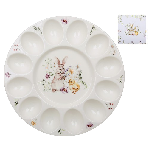 Блюдо порцелянове для 12-ти яєць і Великодня D27см Spring Story Житомир - изображение 1