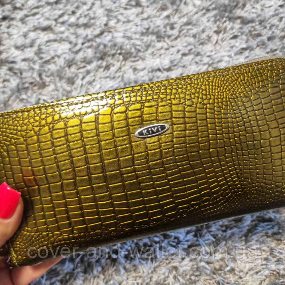 Жіночий гаманець на блискавці зеленого кольору Kivi Київ - фото 7