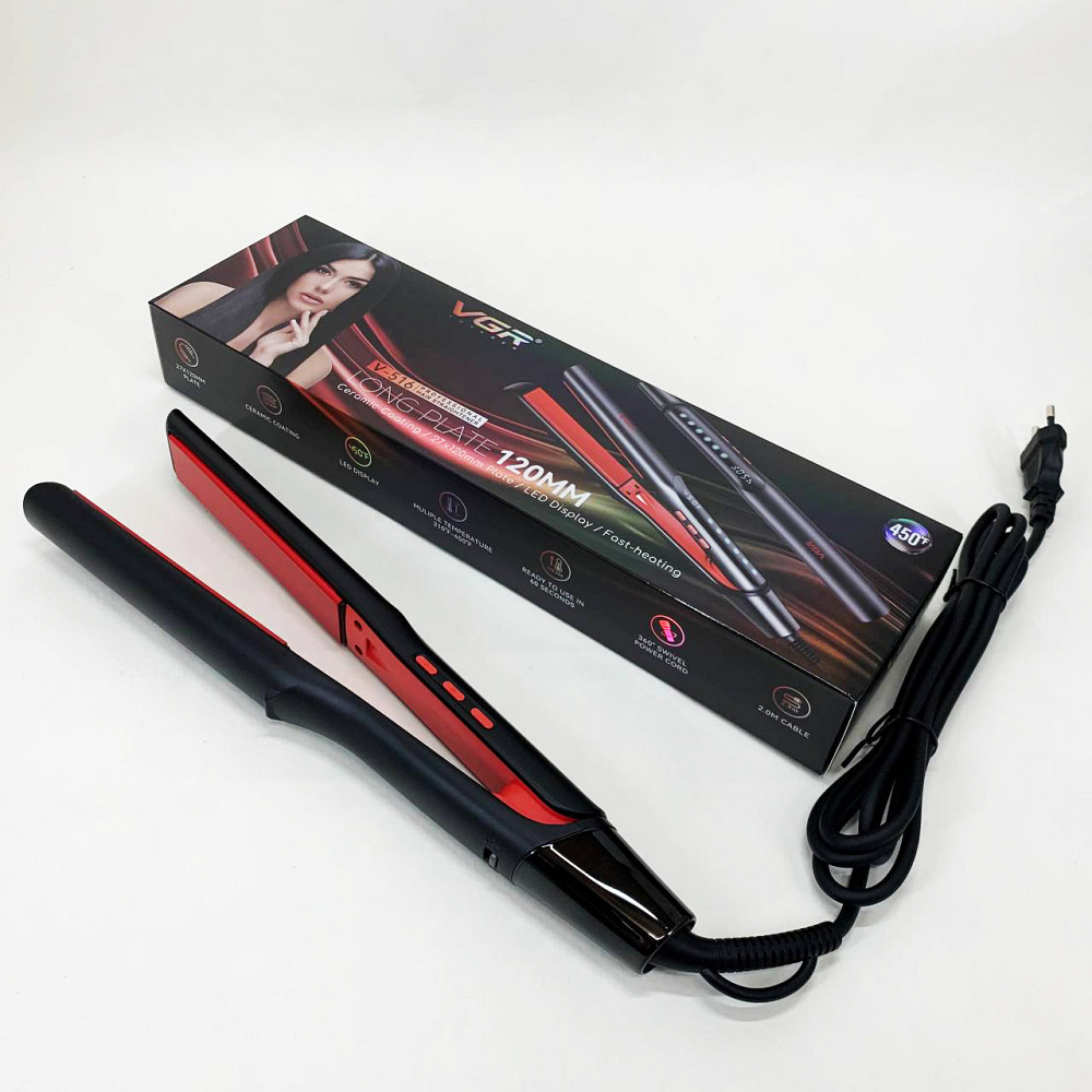 Щипцы гофре для выравнивание волос VGR, Широкий утюжок для выпрямления волос, Выпрямитель утюжок щипцы TQ-18 Львов - изображение 6
