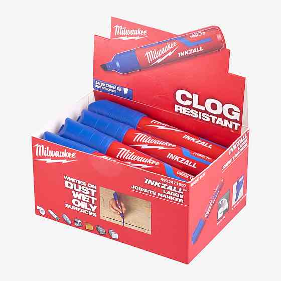 Маркер для будмайданчика InkZAll MILWAUKEE, великий (L), синій Одеса