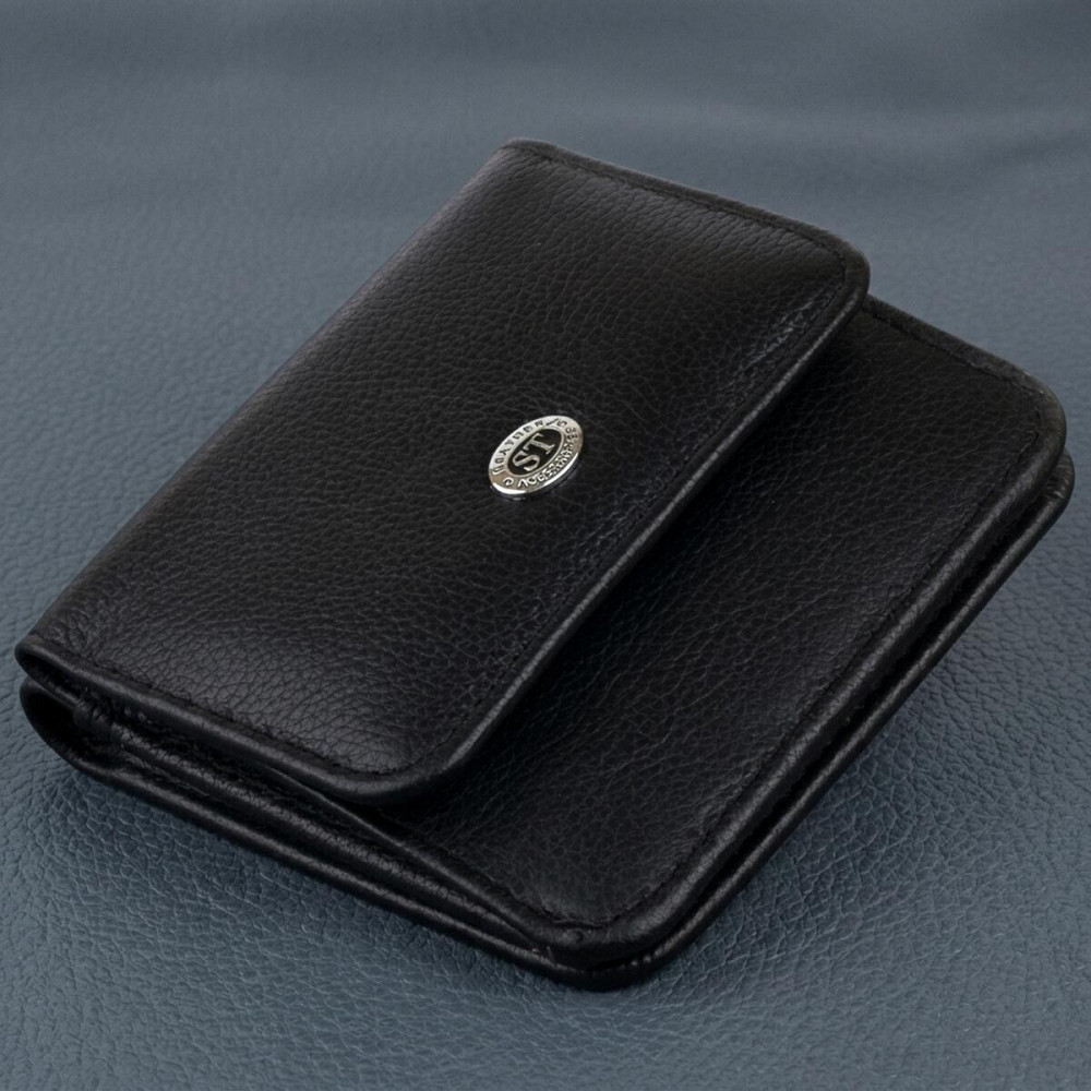 Маленький кошелек на кнопке женский ST Leather 19232 Черный Киев - изображение 11