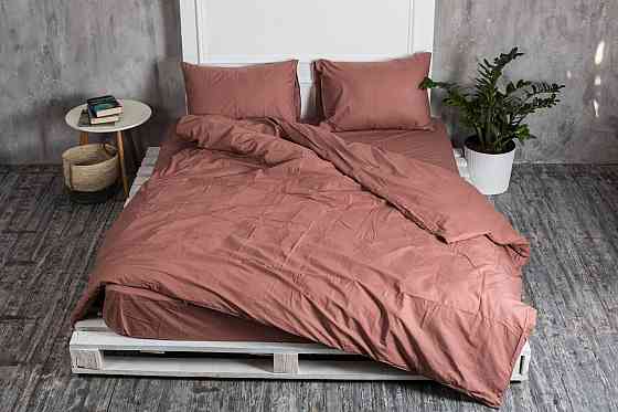 Ecotton Комплект постілі Ecotton полуторний Підковдра та 2 наволочки коричневий бордо Мокко Коломыя