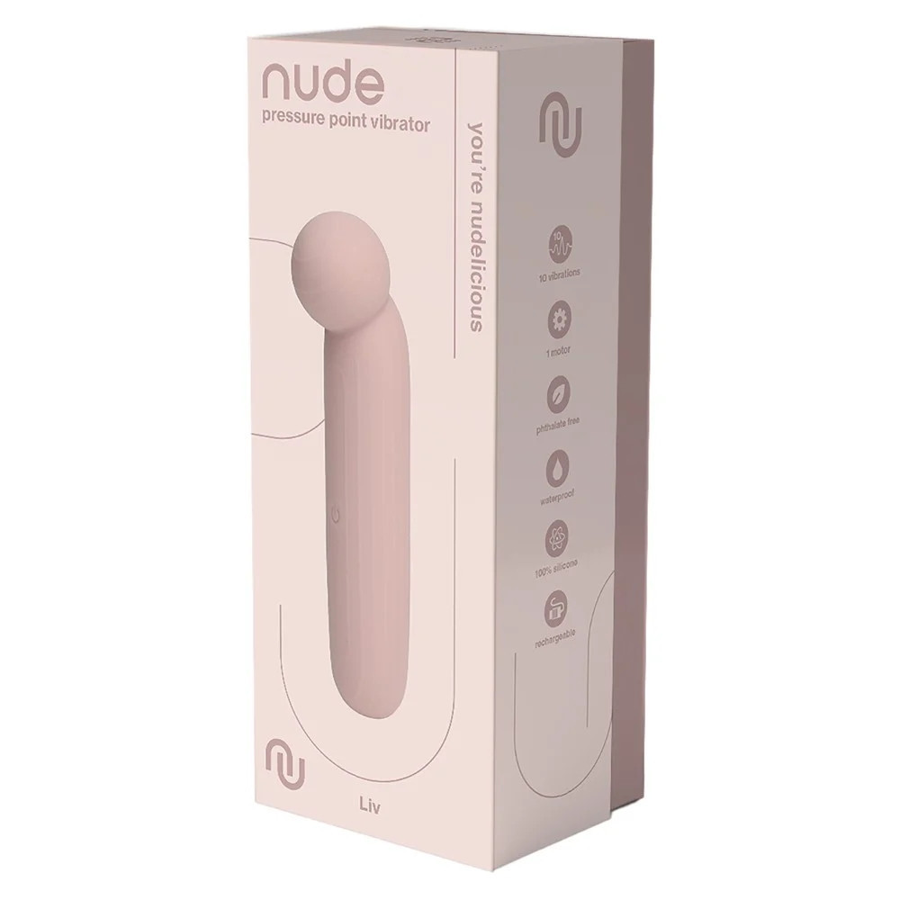 Точковий вібратор NUDE LIV у форматі тревел, рожево-бежевий Sex Aura Київ - фото 2
