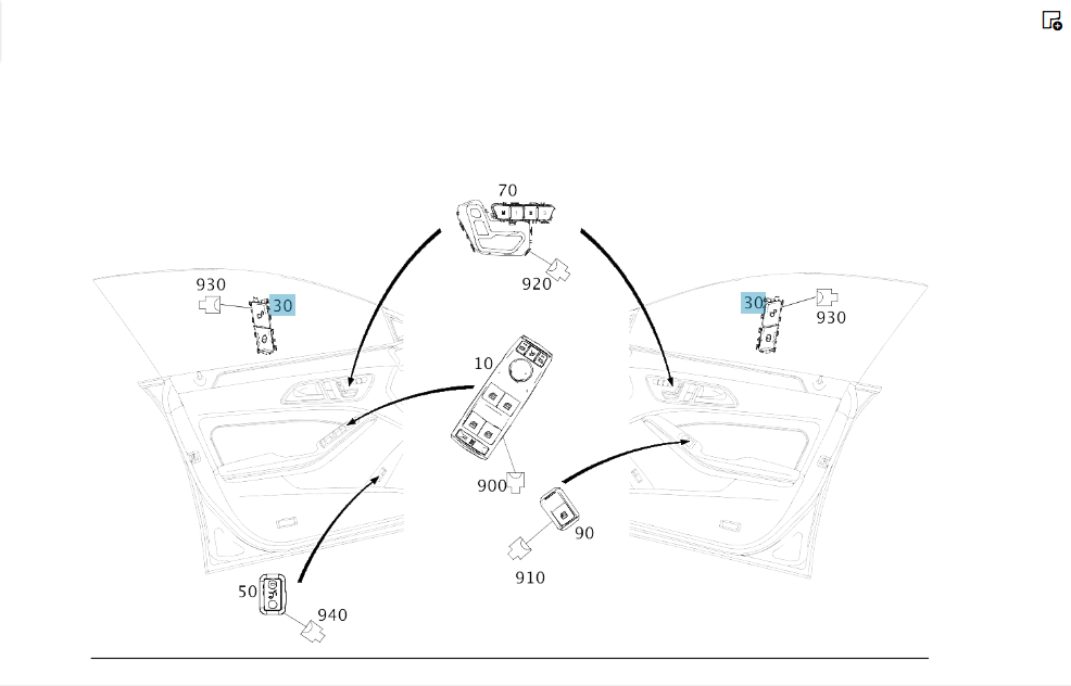 Mercedes-Benz  A2049058502 9107 Кнопки центрального блокування замків на передніх правих дверях E-class W212 SLK/SLC R172 C-Class W204 E-Class Coupe C Одеса - фото 6