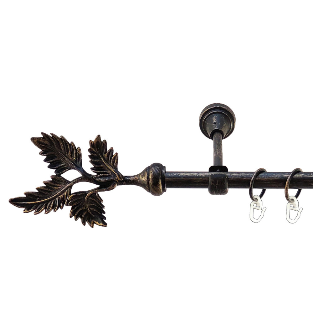 Карниз Orvit Папороть металевий однорядний відкритий Чорне Золото 16 мм 300 см (5467991) Львов - изображение 1