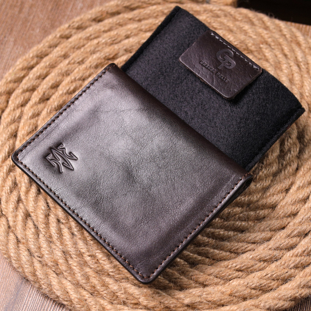 Обложка из глянцевой кожи на военный билет Тризуб ЗСУ GRANDE PELLE 16748 Коричневая Киев - изображение 1