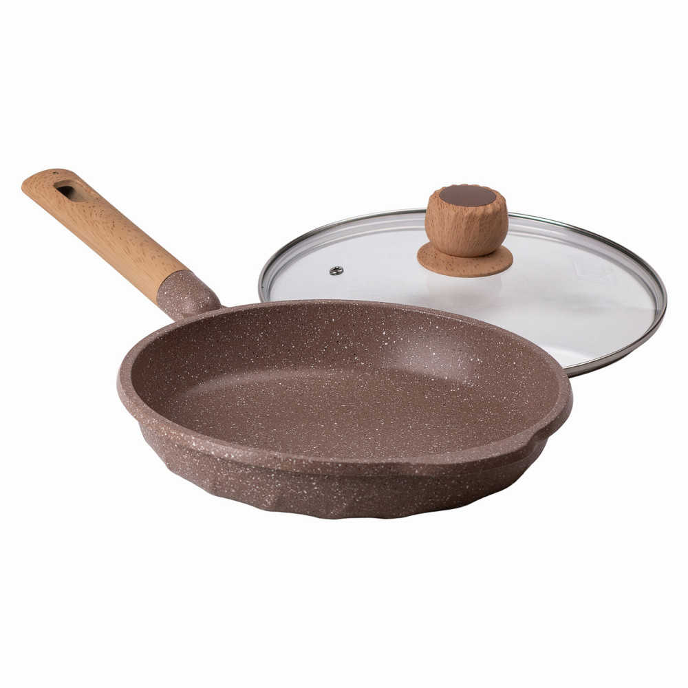 Мармурова алюмінієва сковорода з антипригарним покриттям Ø 26 см бежева MGC HP-4-424CO Коломия - фото 4