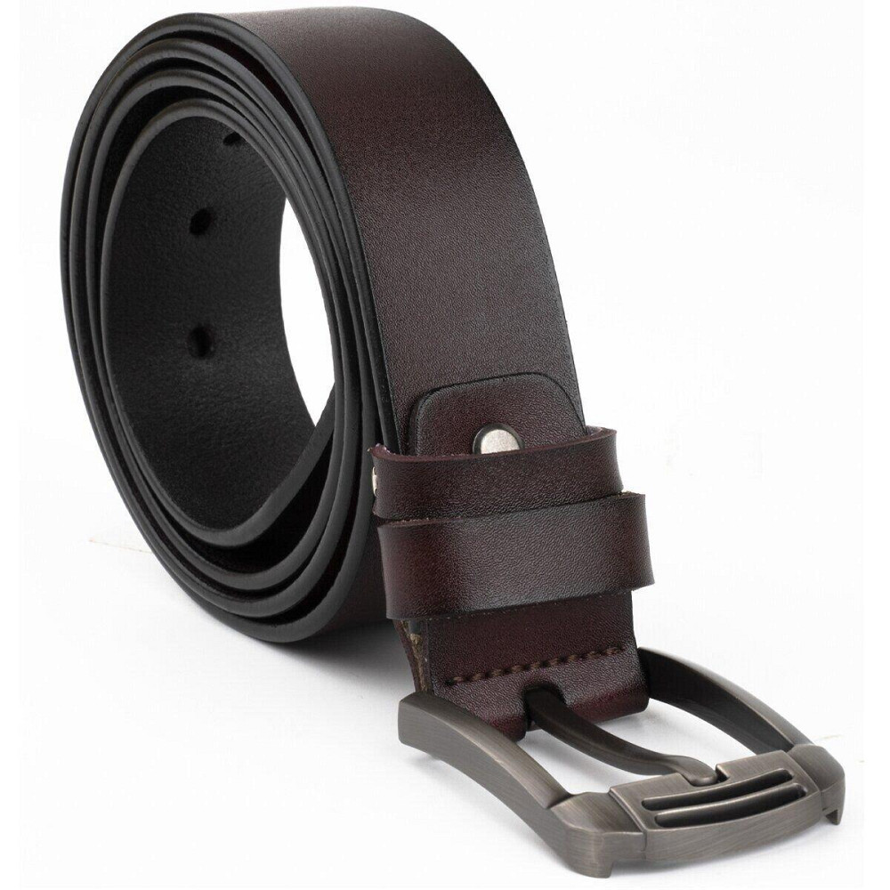 Ремень мужской с затемненной пряжкой механика Vintage 20313 Коричневый Киев - изображение 5