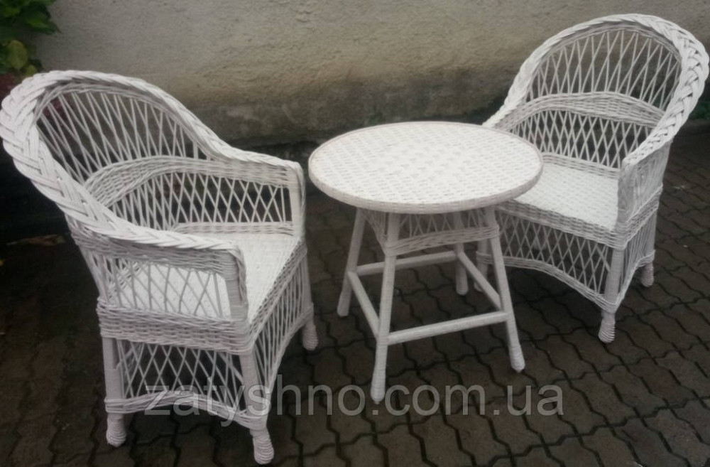 Белая плетеная мебель из лозы на балкон Киев - изображение 1