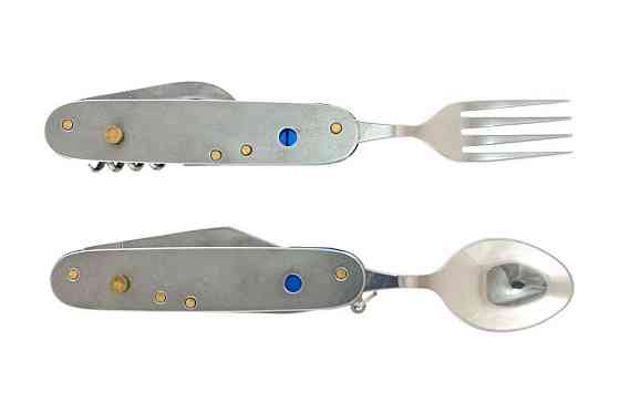 Мультитул MASTERTOOL "Турист" 7в1 ніж/вилка/штопор/відкривача/дірокол алюмінієва ручка чохол 79-0426 Рівне