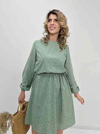 Женское платье в горошек с длинными рукавом Virginia батал Киев