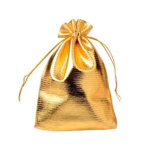 Мешочек подарочный из парчи 7x9см 100шт на затяжках, золото Киев