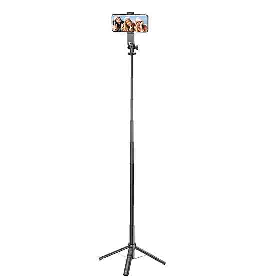 Селфі-монопод HOCO K21 Stream aluminum alloy live broadcast holder Black 6942007609975 Одеса