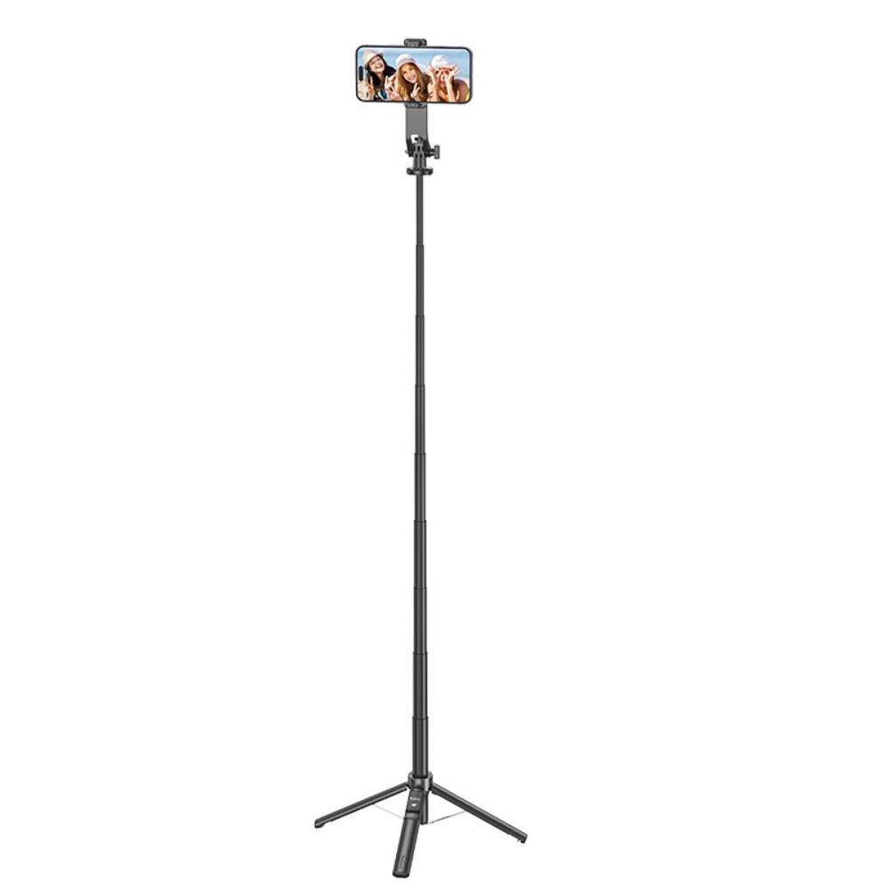 Селфі-монопод HOCO K21 Stream aluminum alloy live broadcast holder Black 6942007609975 Одеса - фото 6