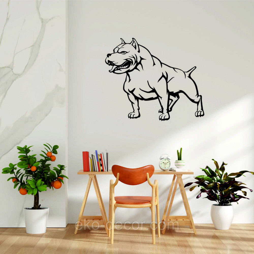 Декоративное настенное Панно «Американский питбультерьер» Декор на стену 90*75 см, Черный Киев - изображение 7