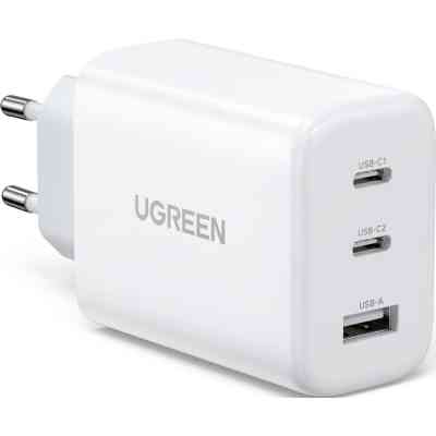Зарядное устройство Ugreen 3xUSB 65W (2xType-C+USB QC3.0) Fast Charger White CD275 (90496) Винница