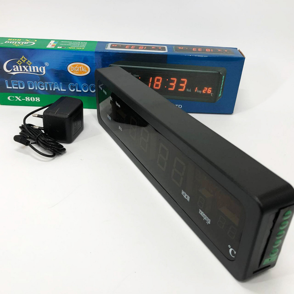 Часы с светящимся дисплеем Caixing, Настольные часы с будильником Настольные led на батарейках ZA-42 Львов - изображение 7