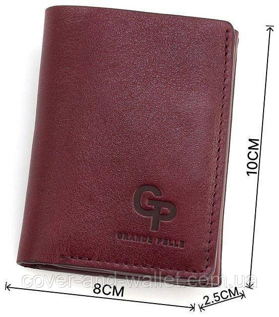 Маленький жіночий гаманець із натуральної італійської шкіри кольору марсала Grande Pelle 503661 Київ - фото 6