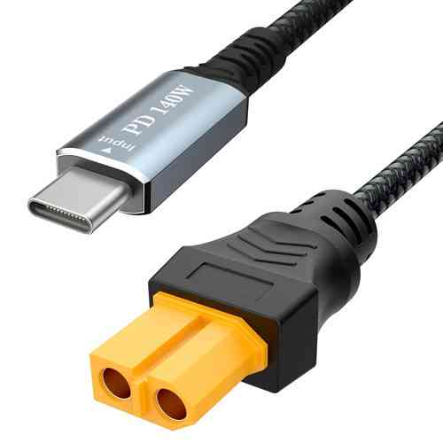 Кабель переходник XT60 мама на Type-C PD 140Вт, 1м, в оплетке Киев