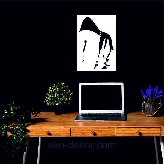 Декоративное настенное Панно «Силуэт мужчины», Декор на стену 70*48 см, Белый Киев