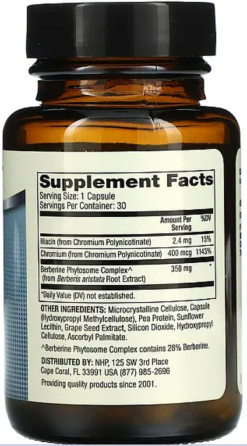 Берберин с хромом для улучшения метаболизма Dr. Mercola Biothin Berberine with Chromium 30 капсул Киев
