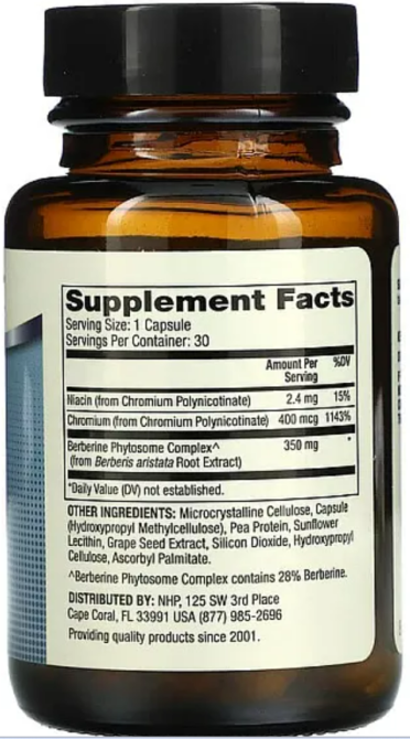 Берберін з хромом для покращення метаболізму Dr. Mercola Biothin Berberine with Chromium 30 капсул Київ - фото 2