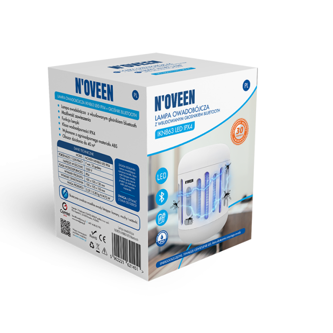 Пастка комах з Bluetooth динаміком і акумулятором Noveen IKN863 LED IPX4 Дніпро - фото 8