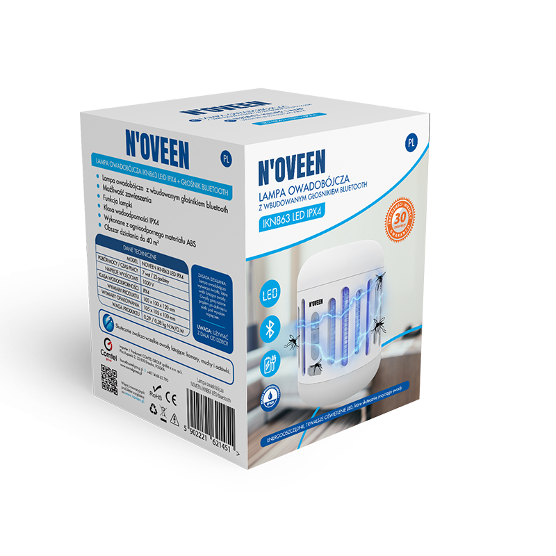 Ловушка насекомых с Bluetooth динамиком и аккумулятором Noveen IKN863 LED IPX4 Днепр - изображение 8