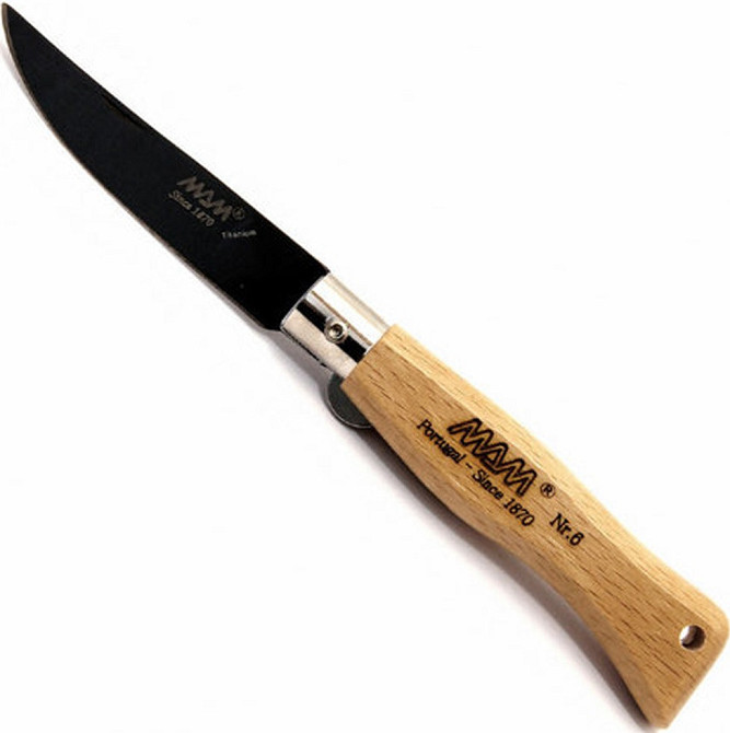 Універсальний Складаний Ніж 7.5 см MAM "Folding Knife Douro" Black Titanium (5004) Нержавіюча сталь Нововолинськ - фото 1