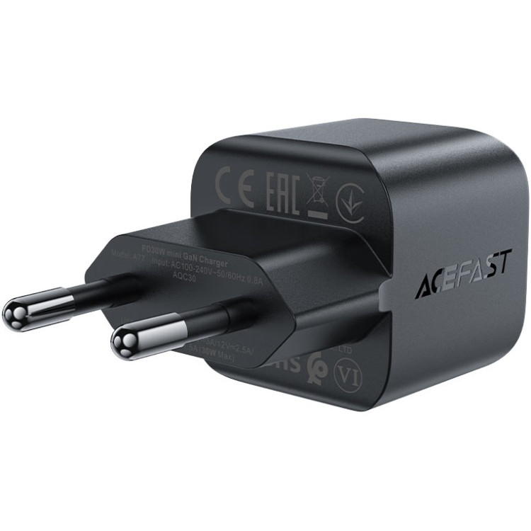Зарядний пристрій USB-C 30W Gan A77 mini Fast Charger Black Acefast Винница - изображение 3