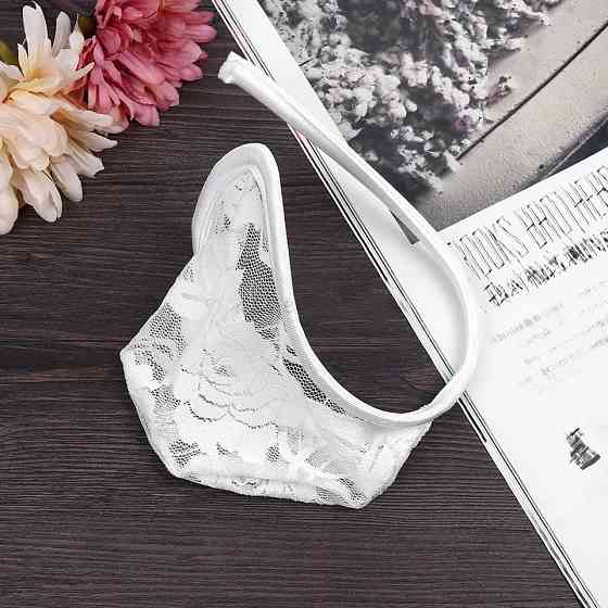 Стринги без лямок мужские кружевные one size белый Киев