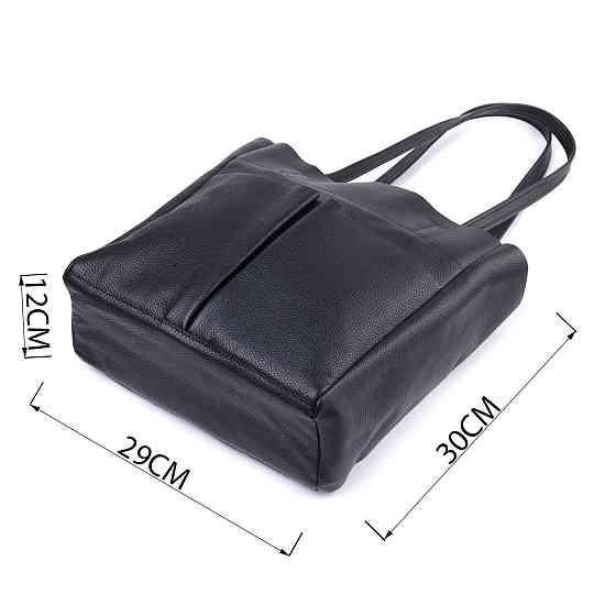 Зручна сумка-шоппер із натуральної шкіри Shvigel 22845 Чорна Київ