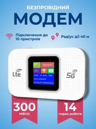 Портативний 4G/5G Wi-Fi роутер Wireless Mobile WIFI Pro MF680-E (LTE CAT6) Луцьк
