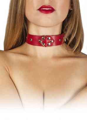 Ошейник Leather Restraints Collar, Red Sex Aura Київ